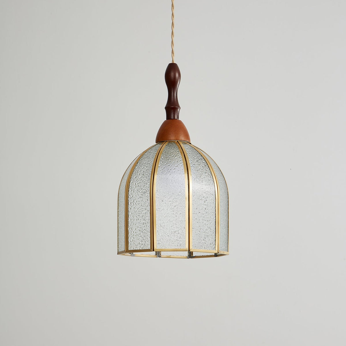 Creshen Pendelleuchte aus Holz und Glas im Vintage-Stil