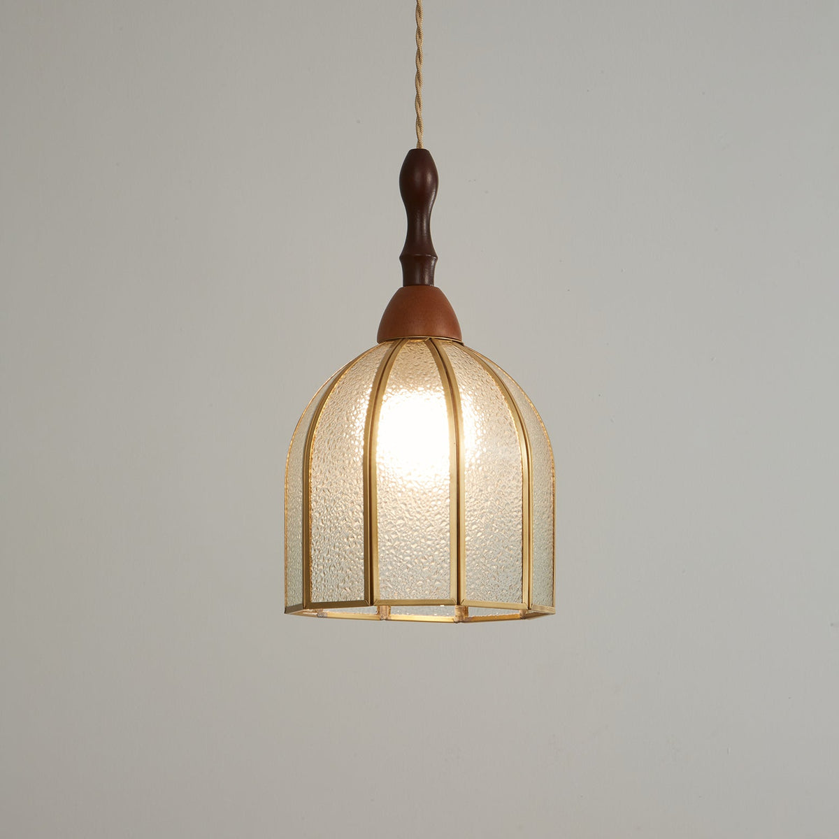Creshen Pendelleuchte aus Holz und Glas im Vintage-Stil