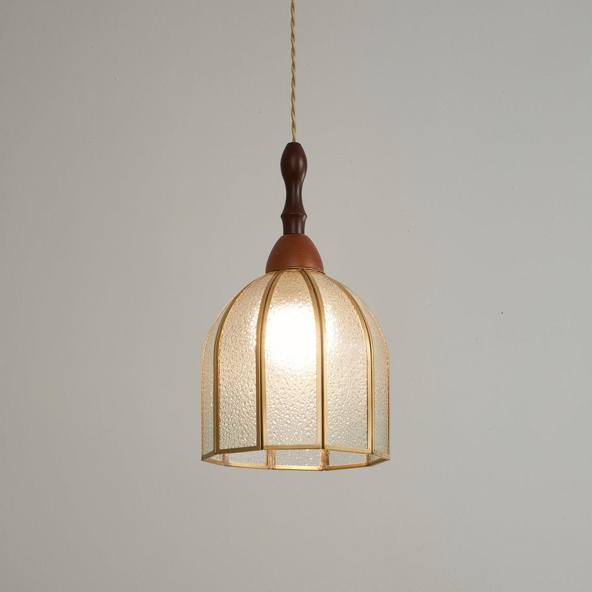 Creshen Pendelleuchte aus Holz und Glas im Vintage-Stil
