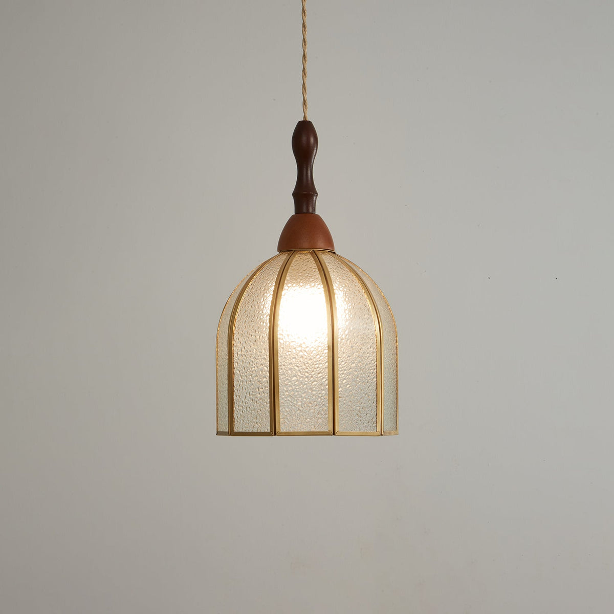 Creshen Pendelleuchte aus Holz und Glas im Vintage-Stil