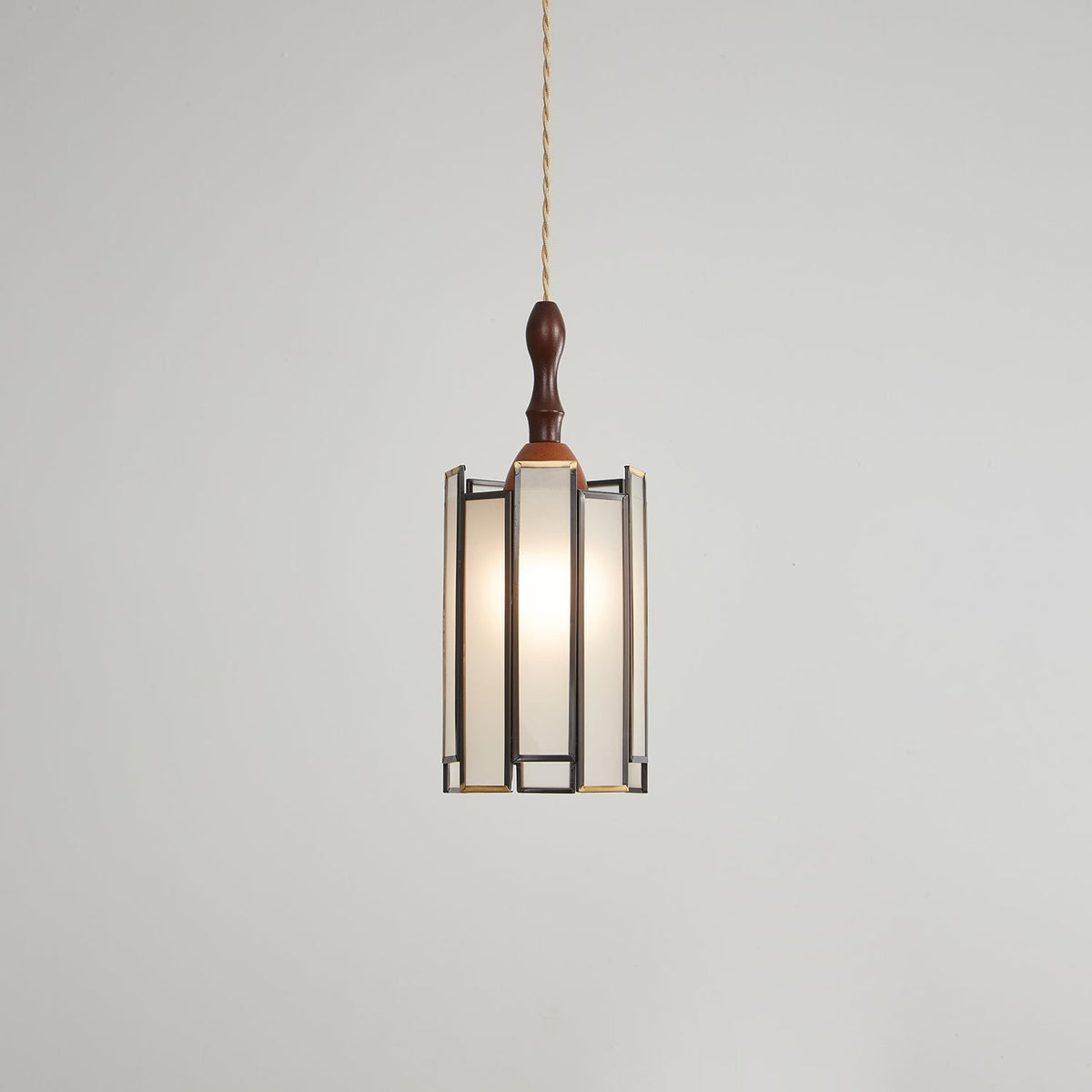 Creshen Pendelleuchte aus Holz und Glas im Vintage-Stil