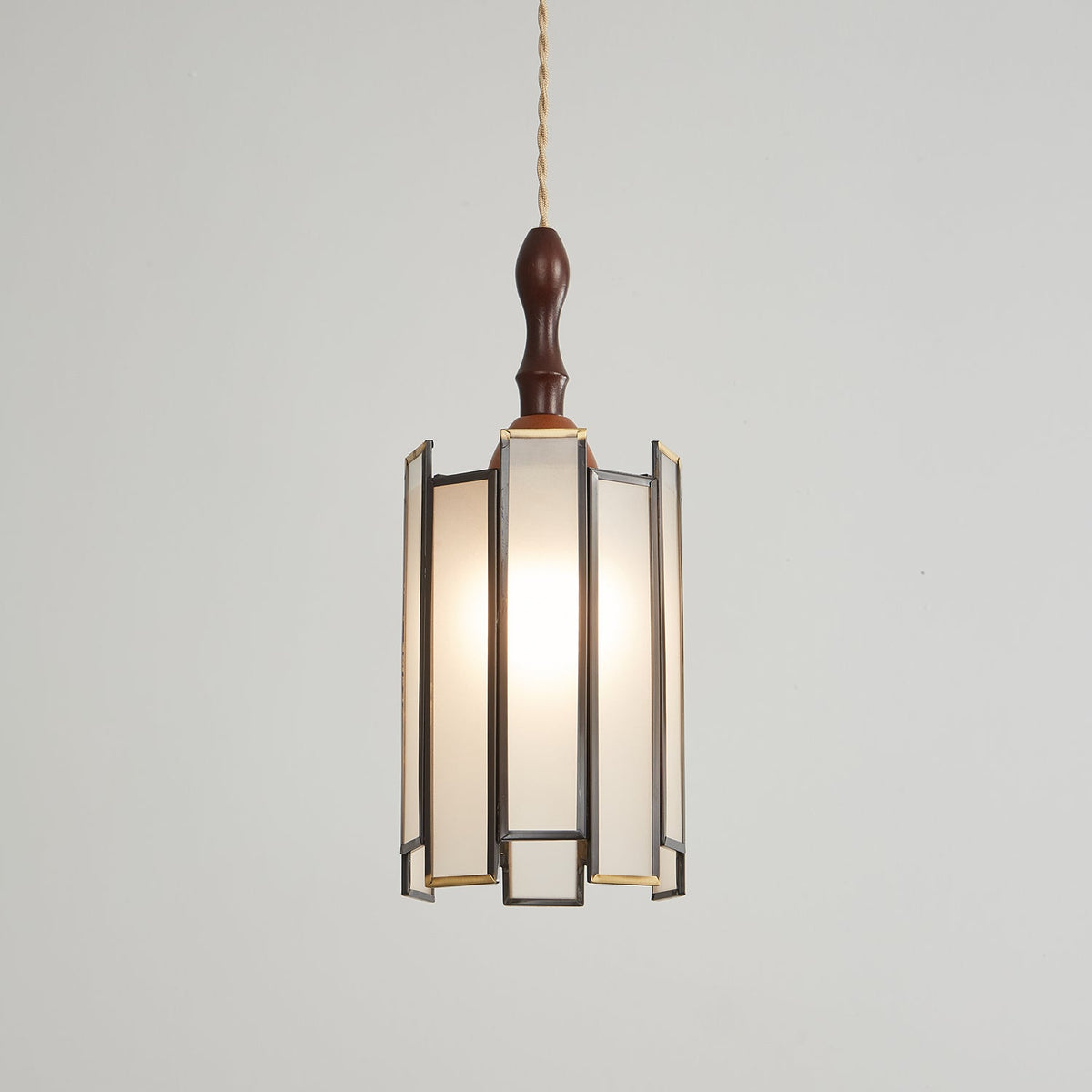Creshen Pendelleuchte aus Holz und Glas im Vintage-Stil