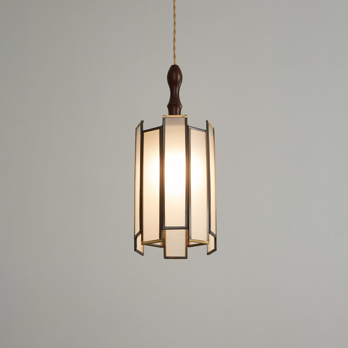 Creshen Pendelleuchte aus Holz und Glas im Vintage-Stil