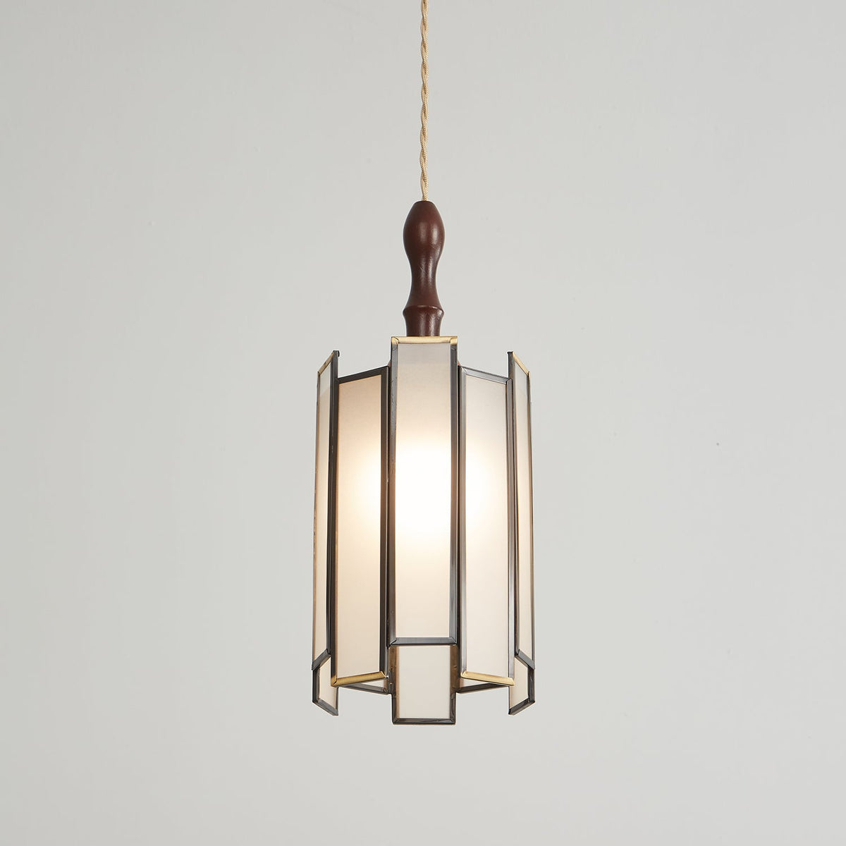 Creshen Pendelleuchte aus Holz und Glas im Vintage-Stil