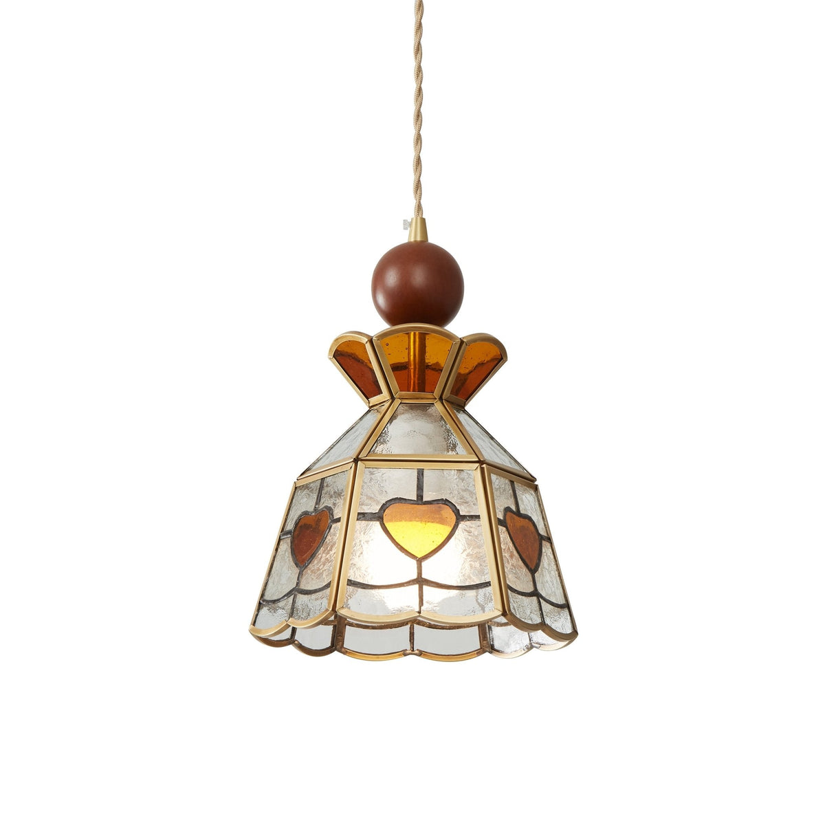 Creshen Pendelleuchte aus Holz und Glas im Vintage-Stil