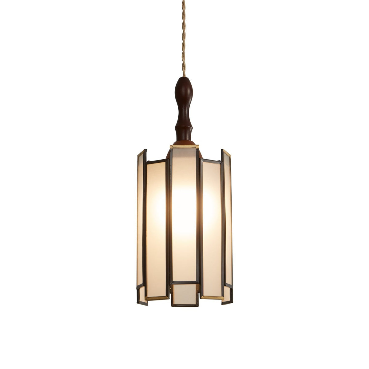 Creshen Pendelleuchte aus Holz und Glas im Vintage-Stil