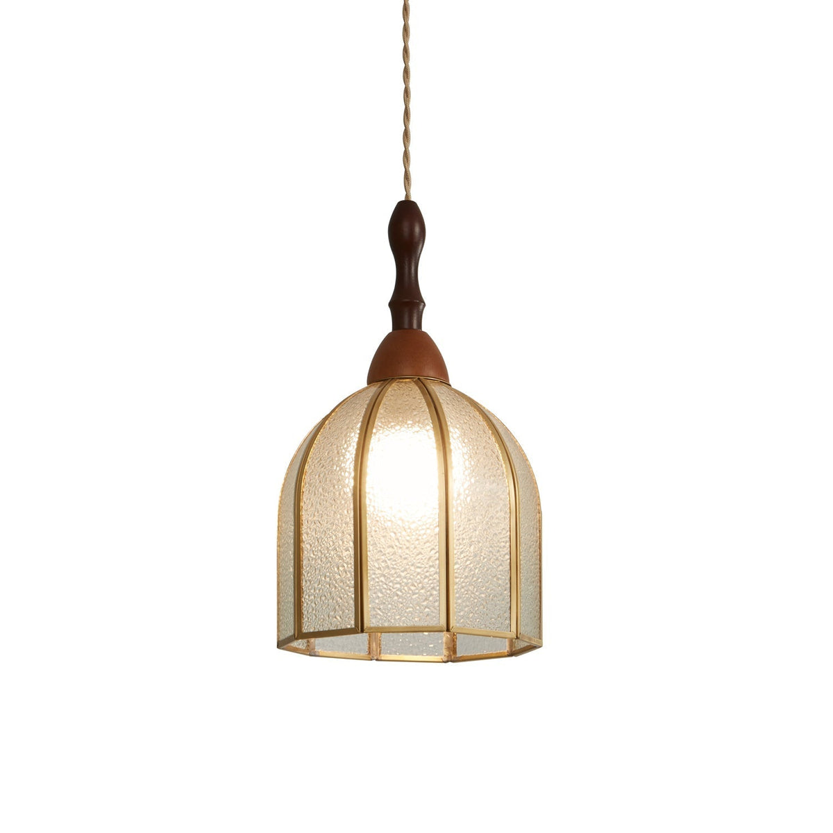 Creshen Pendelleuchte aus Holz und Glas im Vintage-Stil
