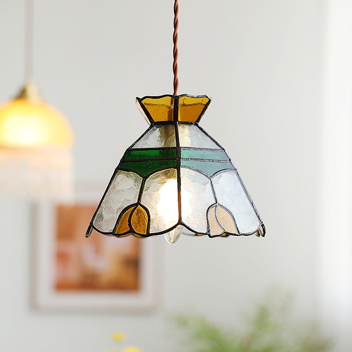 Coriva Pendelleuchte aus Rauchglas im Mid-Century-Stil