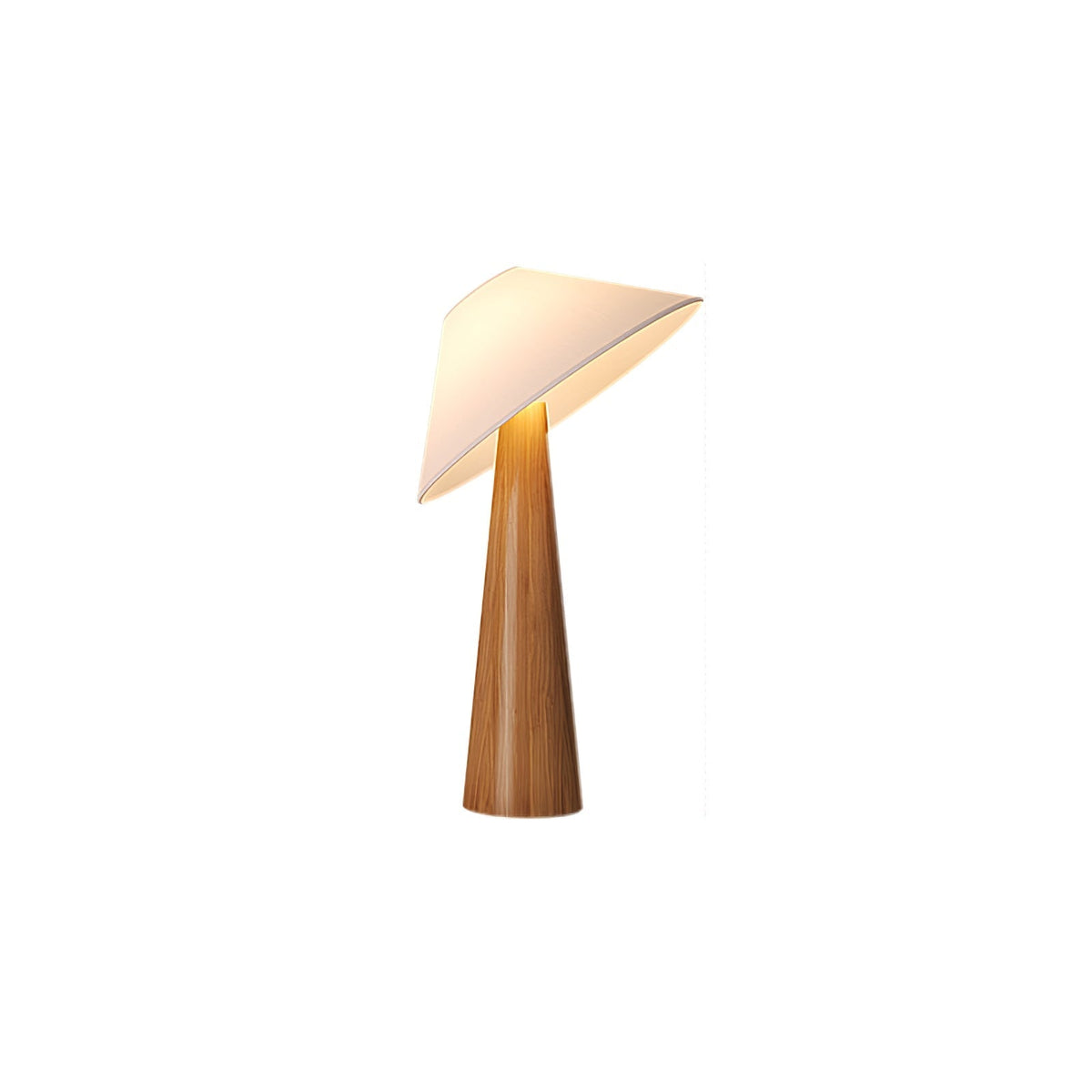 Vosile Skulpturale Tischleuchte aus Holz in Naturholz- und Beigetönen