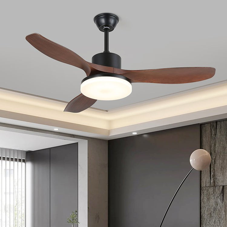 Darian minimalistisch Deckenventilator mit Beleuchtung Holzblätter