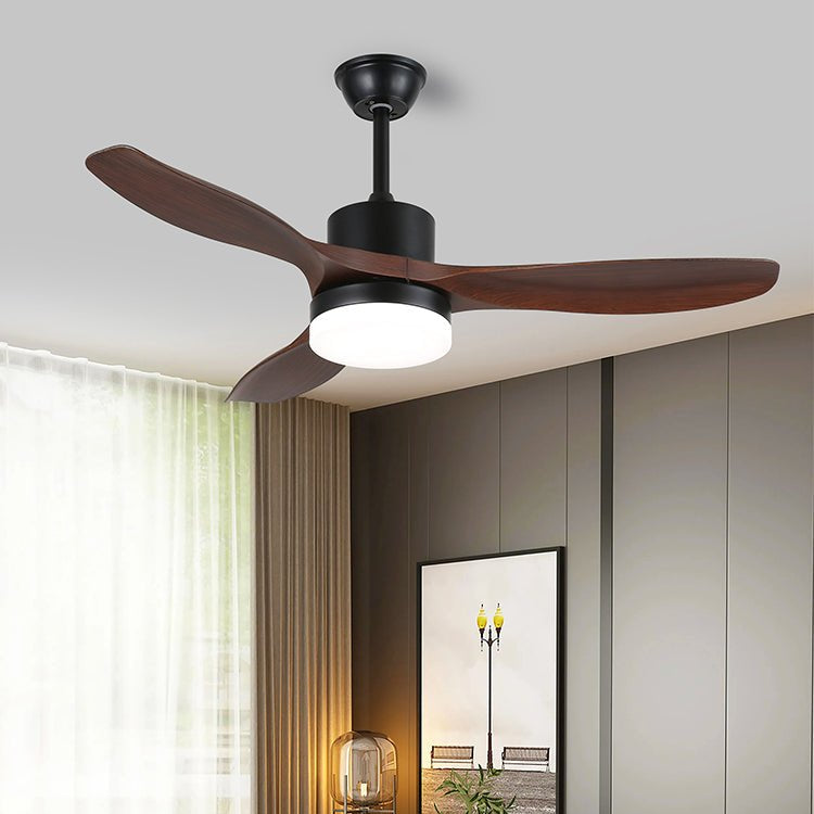 Darian minimalistisch Deckenventilator mit Beleuchtung Holzblätter