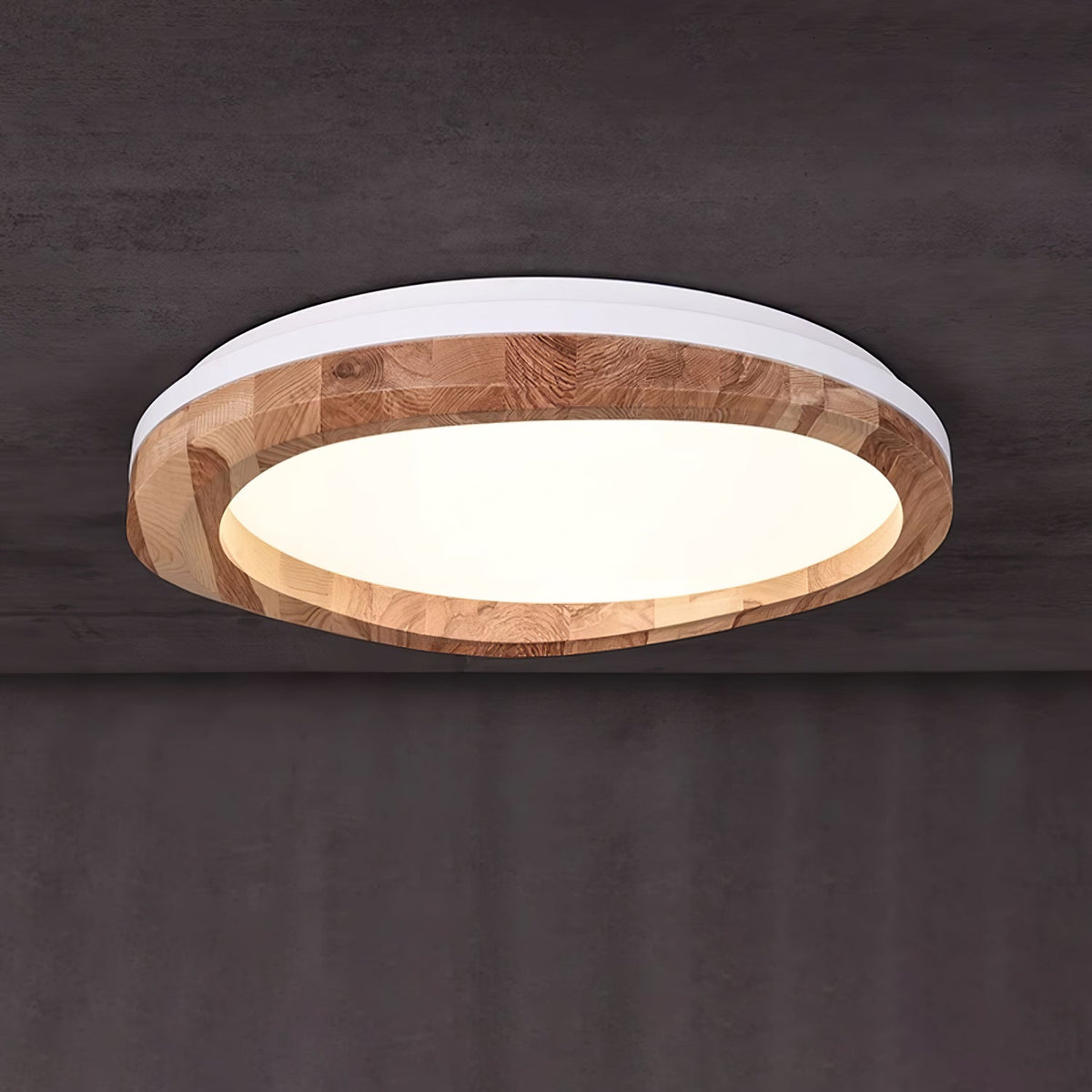 Artalis Walnuss-Holz flache Deckenleuchte