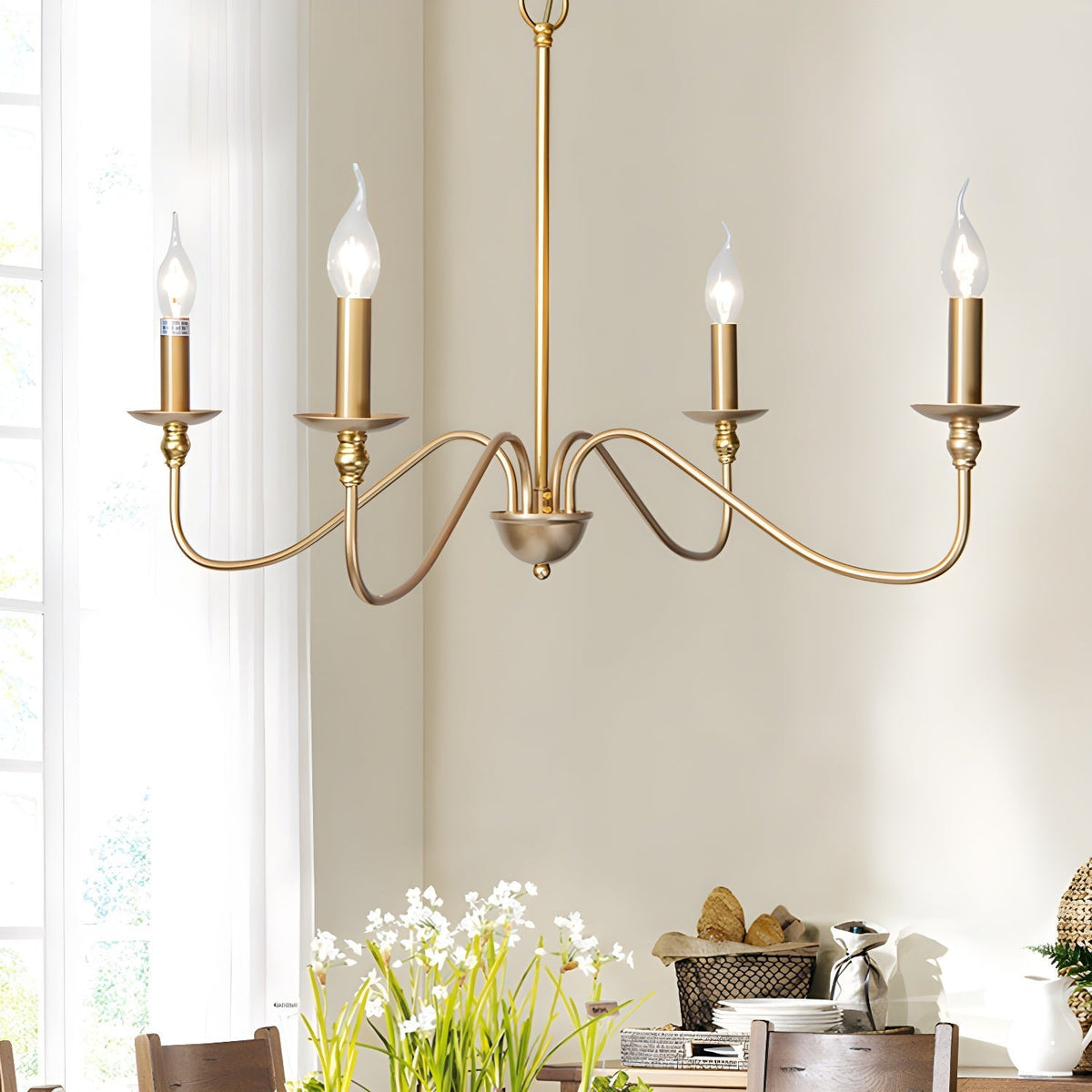 Orielissa Kronleuchter Gold Candle geschwungene Arme