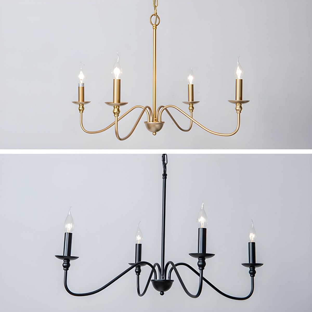 Orielissa Kronleuchter Gold Candle geschwungene Arme