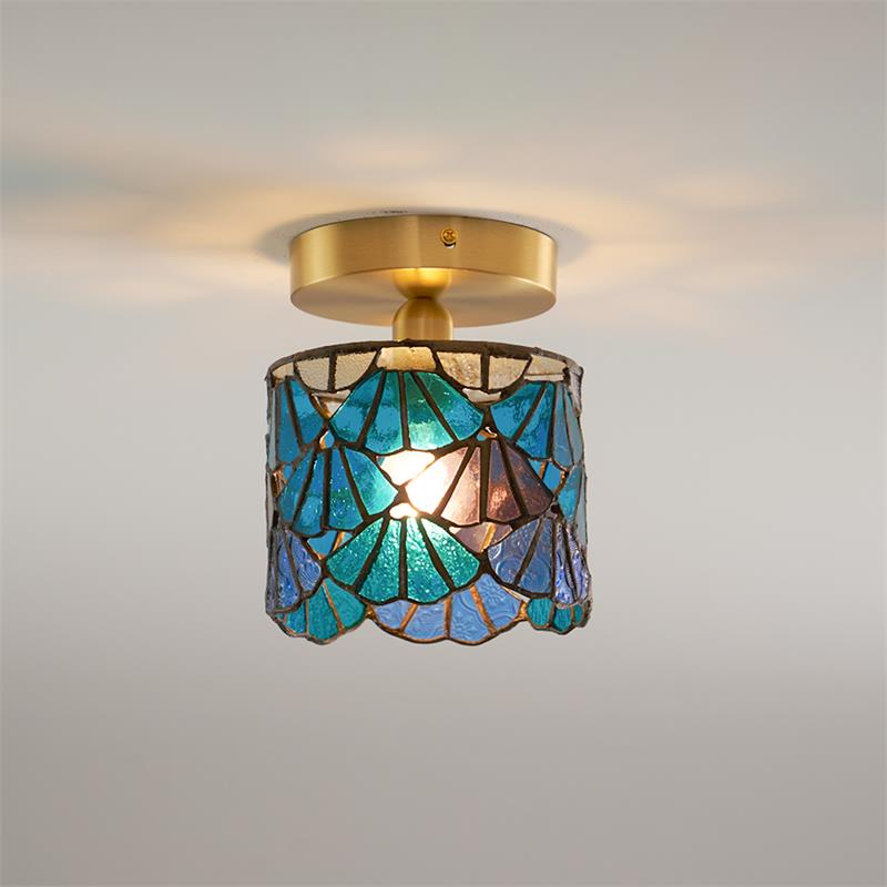 Rosavine Tiffany-Buntglas-Deckenleuchte
