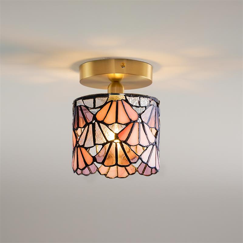Rosavine Tiffany-Buntglas-Deckenleuchte