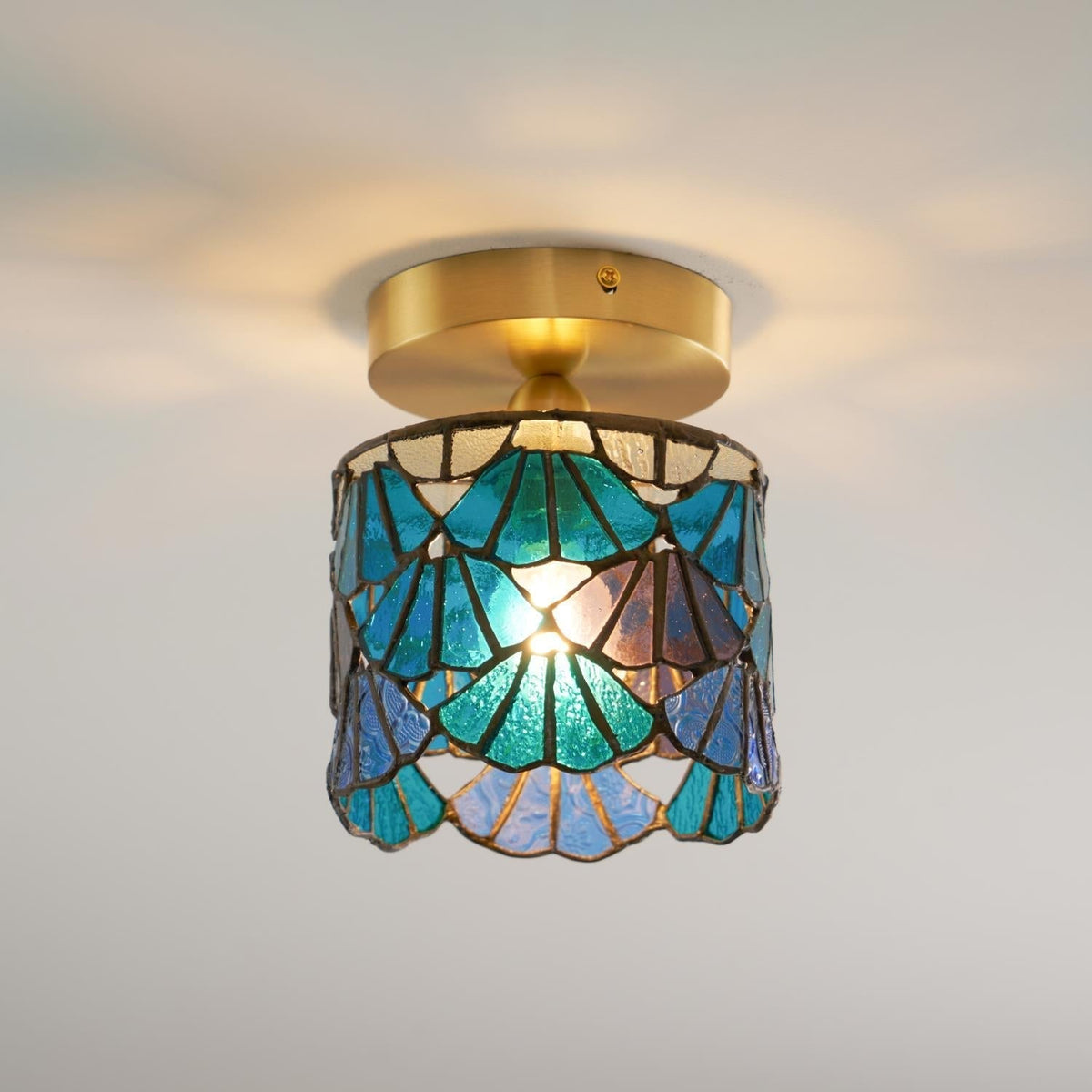 Rosavine Tiffany-Buntglas-Deckenleuchte