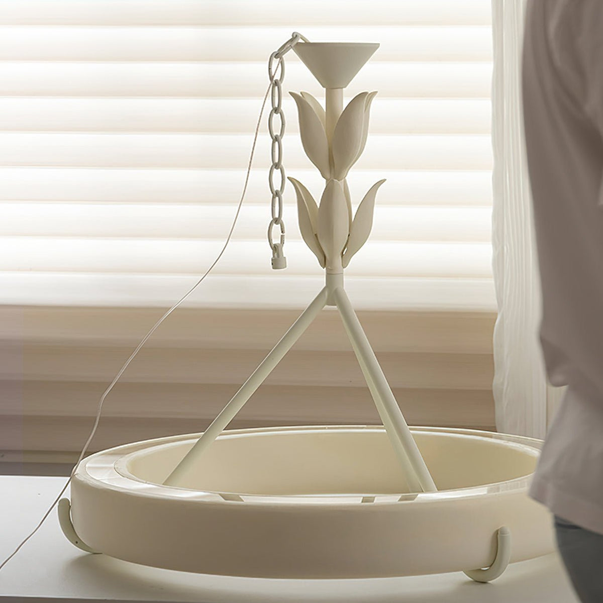 Eixor Kronleuchter Gips Weiß Floral-Form Minimalistisch