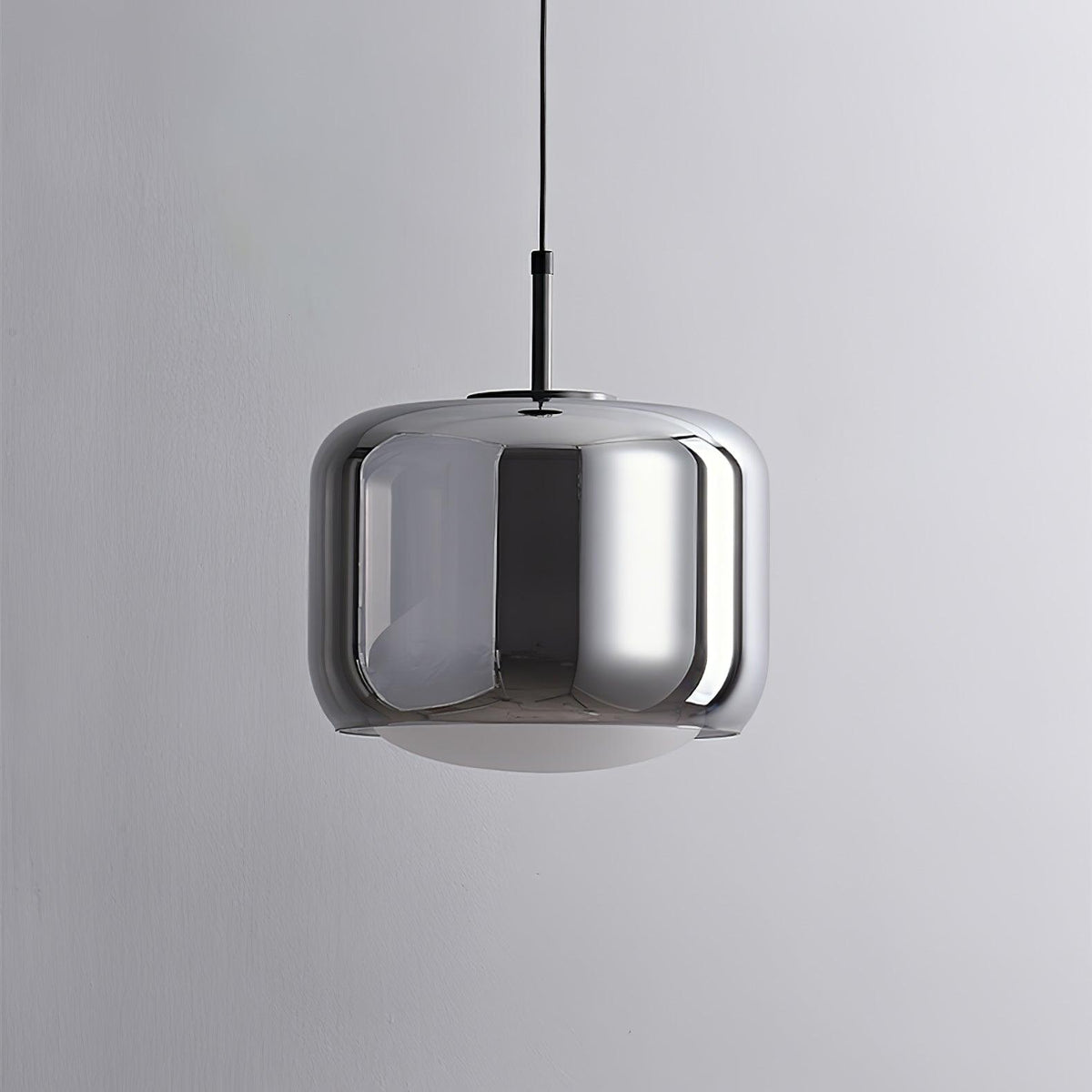 Absolud Pendelleuchte aus Rauchglas mit zweischichtigem quadratischem Lampenschirm für das Esszimmer | Cielum