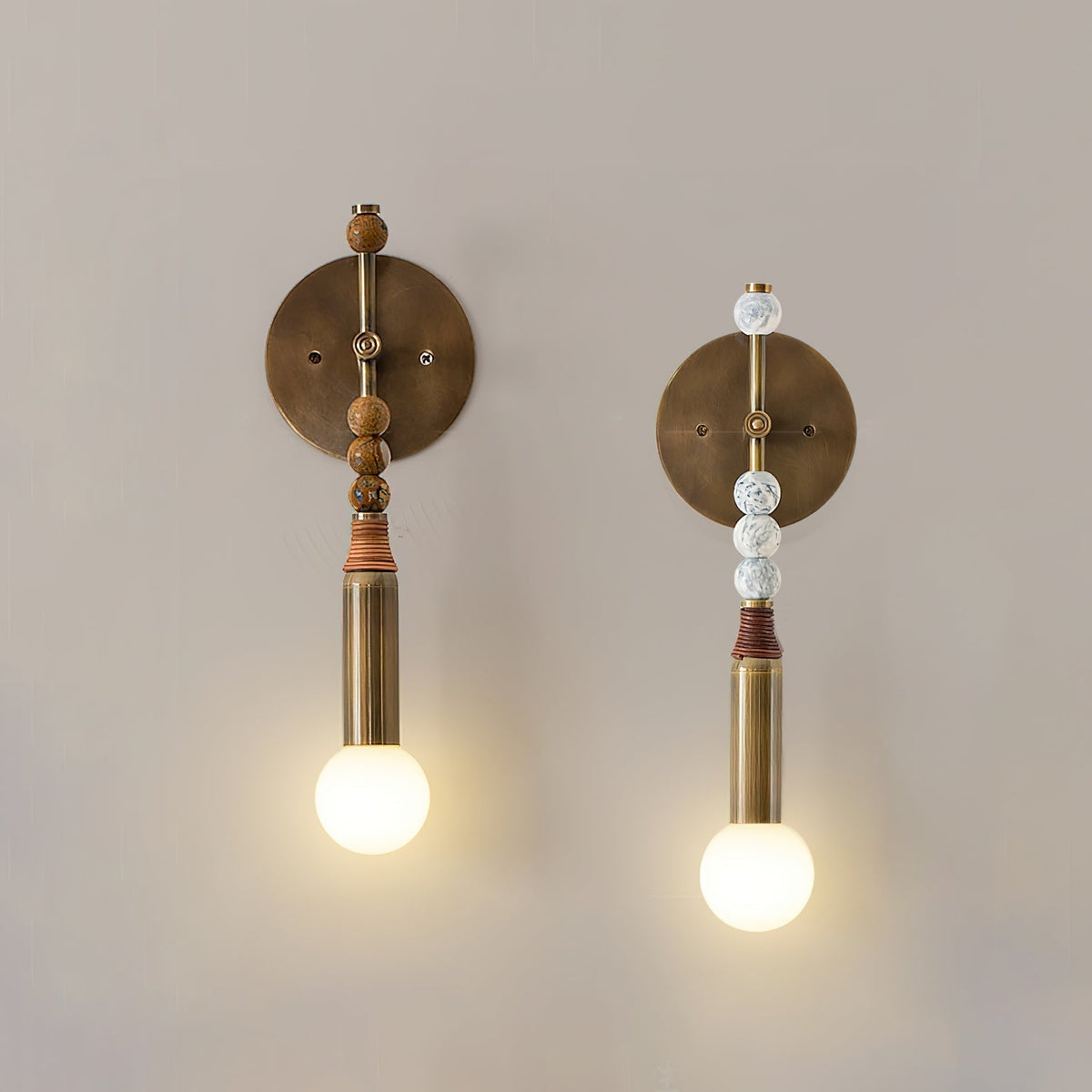 Evilor Premium Elegance Wandleuchte mit Stecker aus Marmor
