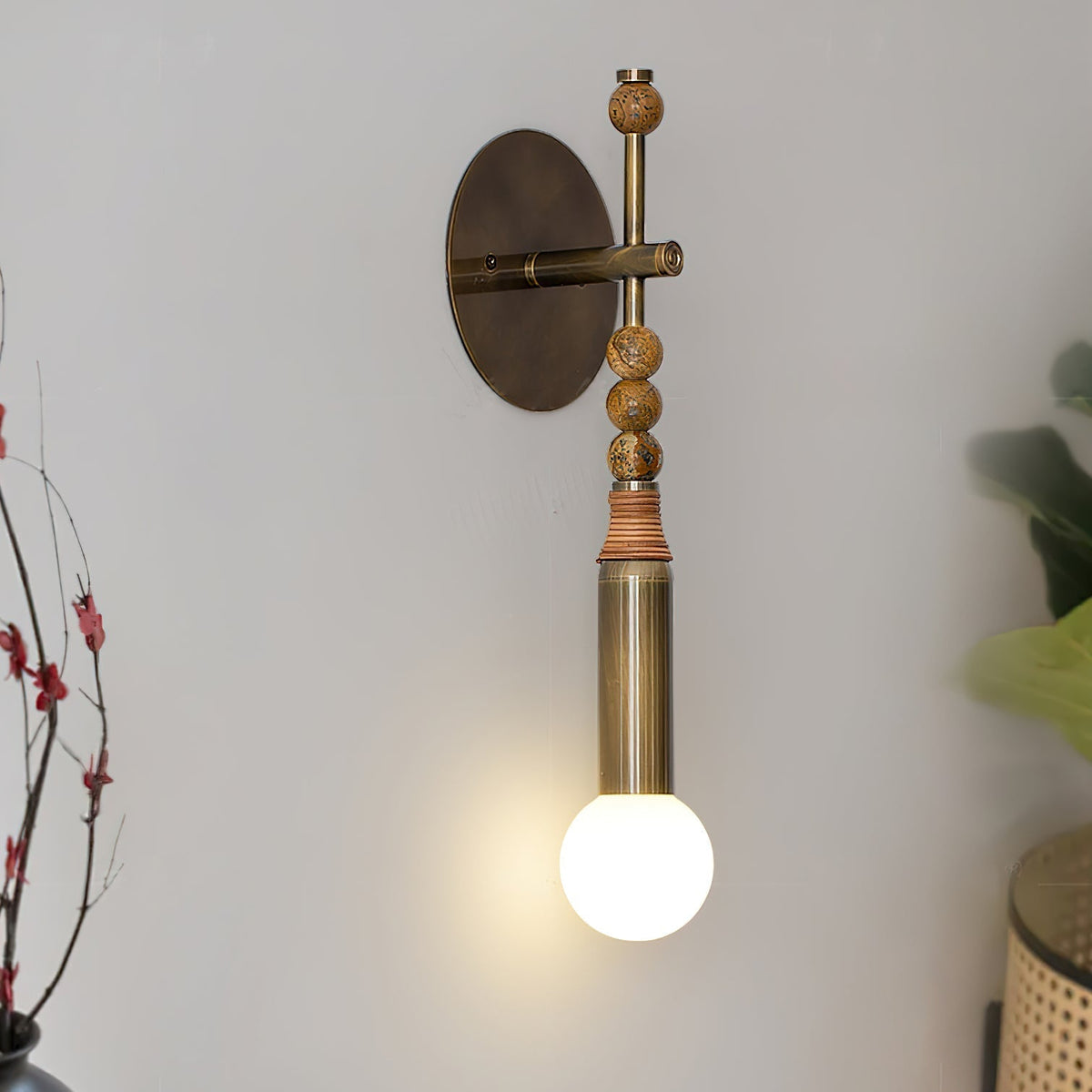 Evilor Premium Elegance Wandleuchte mit Stecker aus Marmor