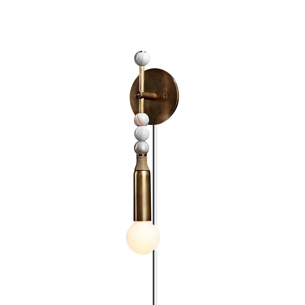 Evilor Premium Elegance Wandleuchte mit Stecker aus Marmor