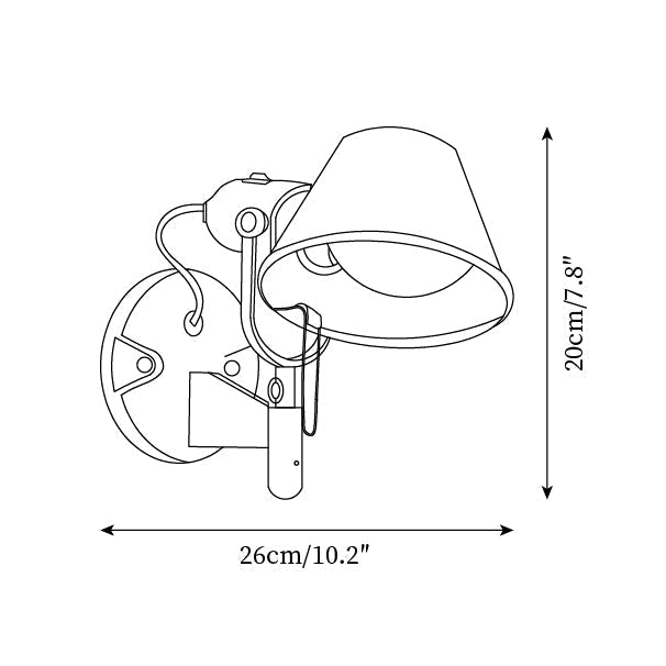 Wandleuchte Metallkörper konischer Lampenschirm verstellbar modern minimalistisch