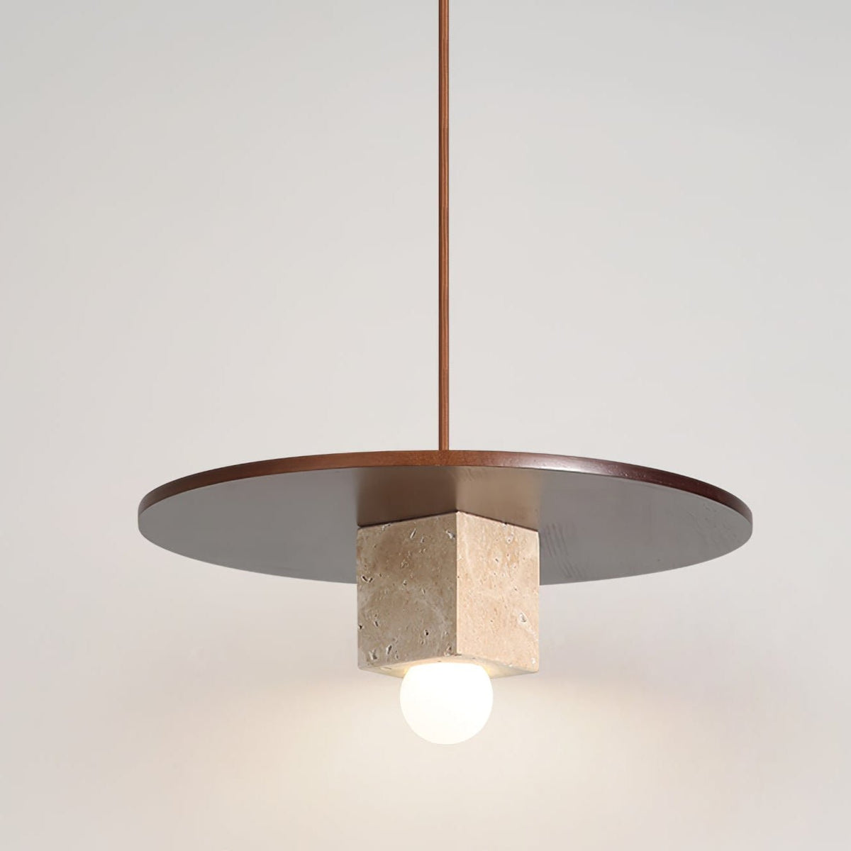 Sarix Geometrische Pendelleuchte aus Travertin