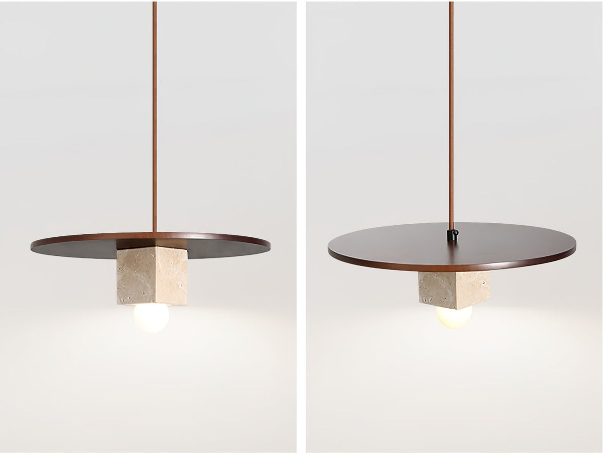 Sarix Geometrische Pendelleuchte aus Travertin