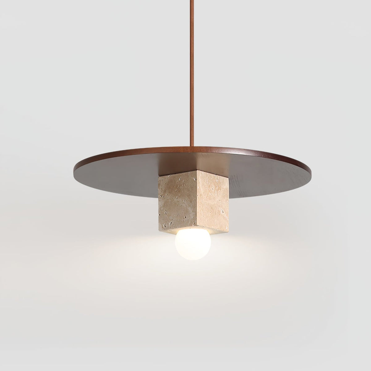 Sarix Geometrische Pendelleuchte aus Travertin