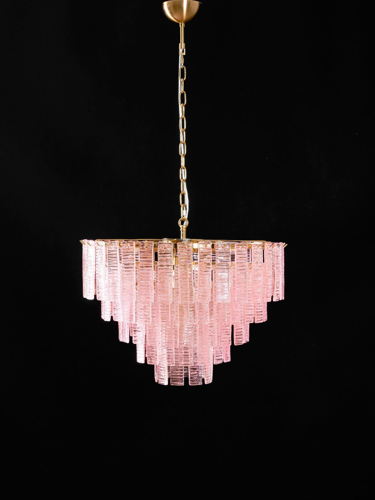 Lioririan Kronleuchter aus rosa Muranoglas mit mehrschichtigen Vintage-Luxus-Design