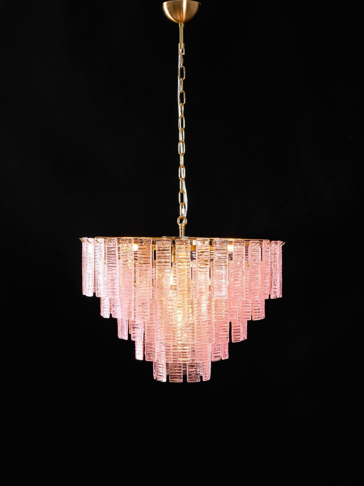 Lioririan Kronleuchter aus rosa Muranoglas mit mehrschichtigen Vintage-Luxus-Design