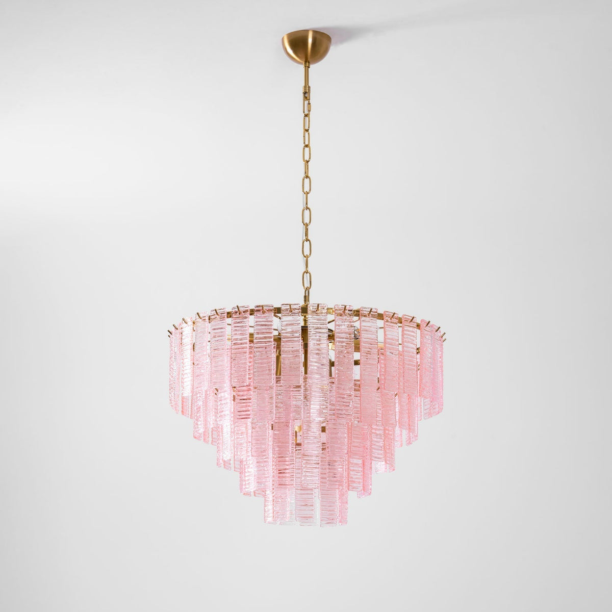 Lioririan Kronleuchter aus rosa Muranoglas mit mehrschichtigen Vintage-Luxus-Design