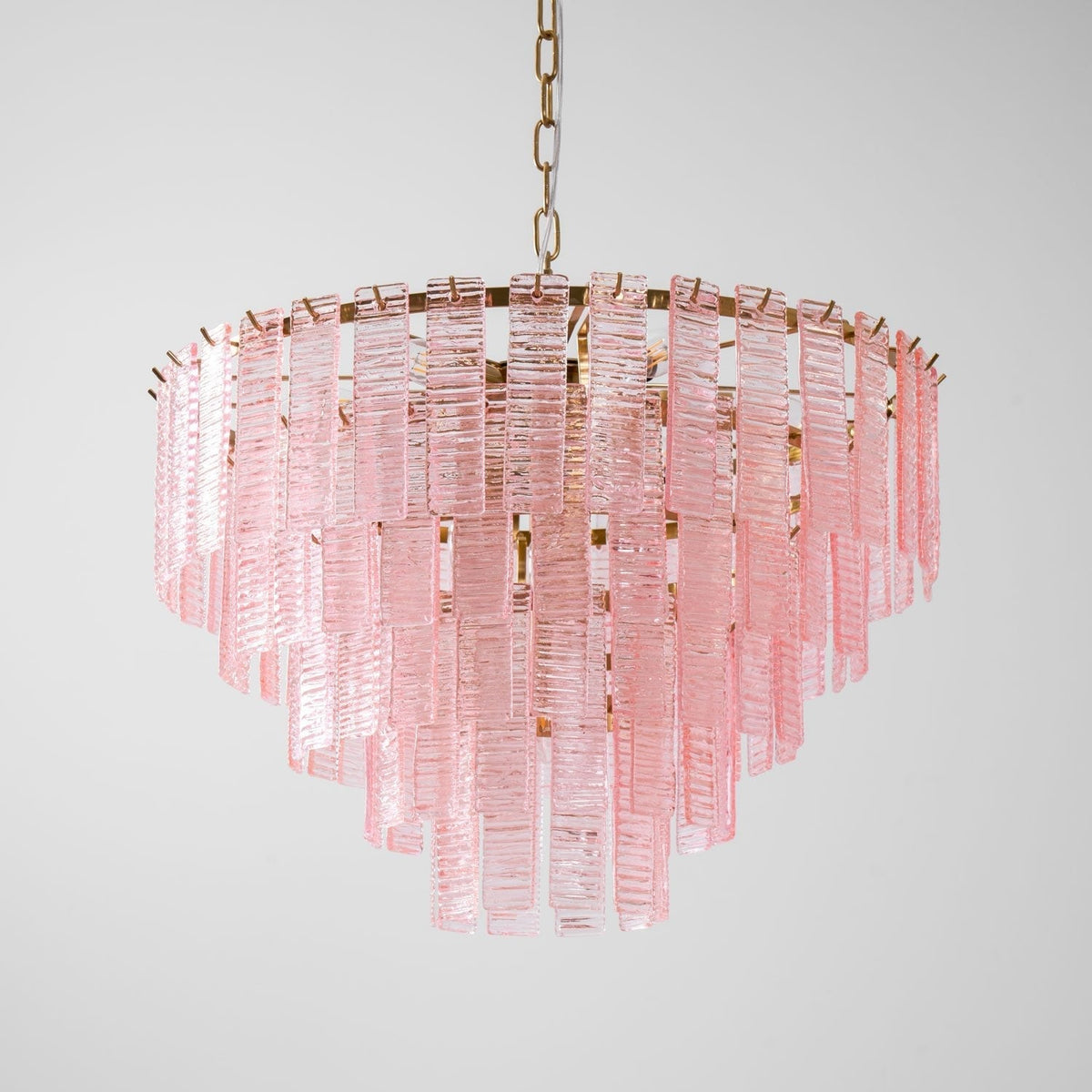 Lioririan Kronleuchter aus rosa Muranoglas mit mehrschichtigen Vintage-Luxus-Design