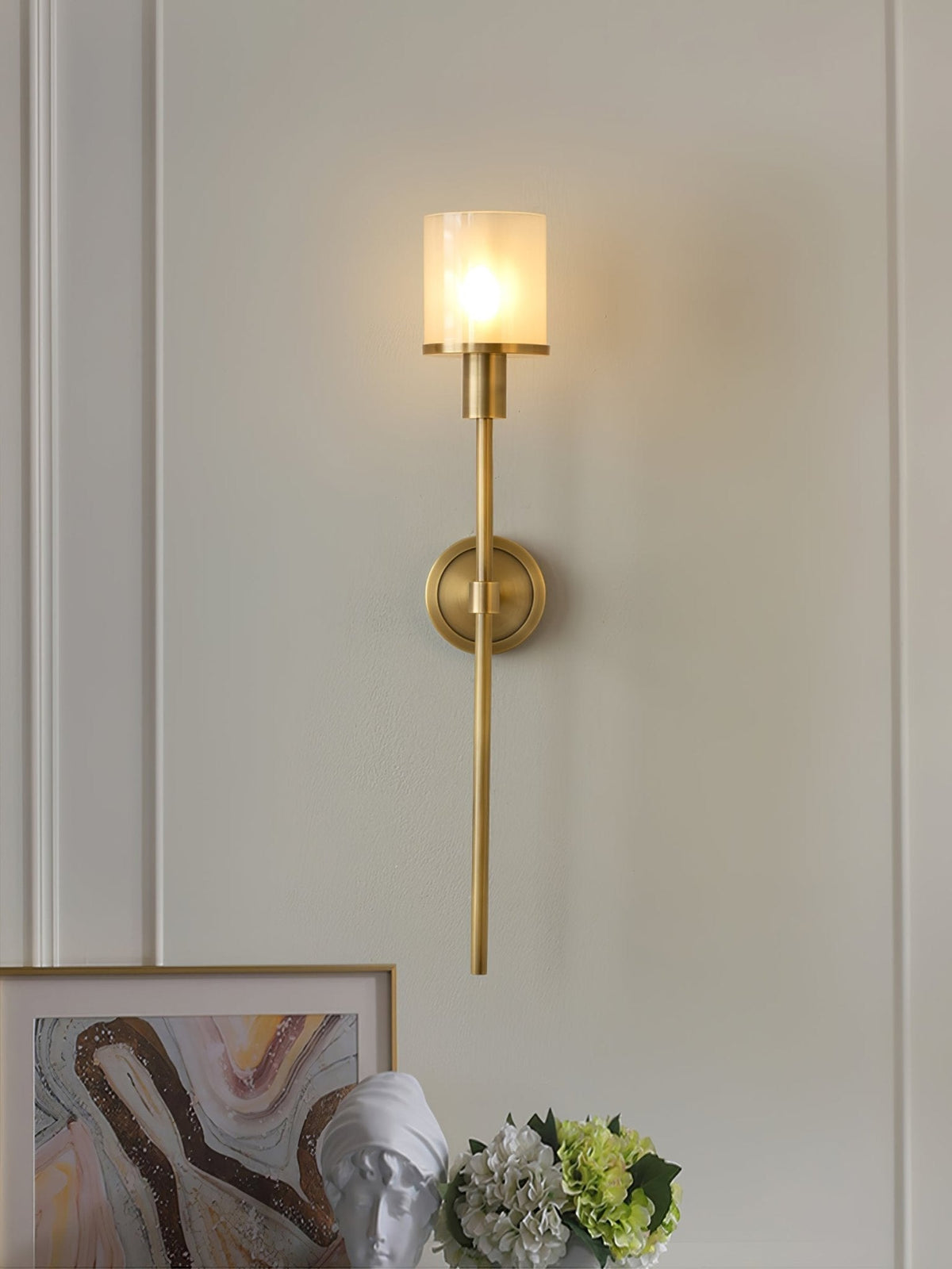 Mycara zeitgenössische Wandleuchte aus Alabaster im klassischen nordischen Stil
