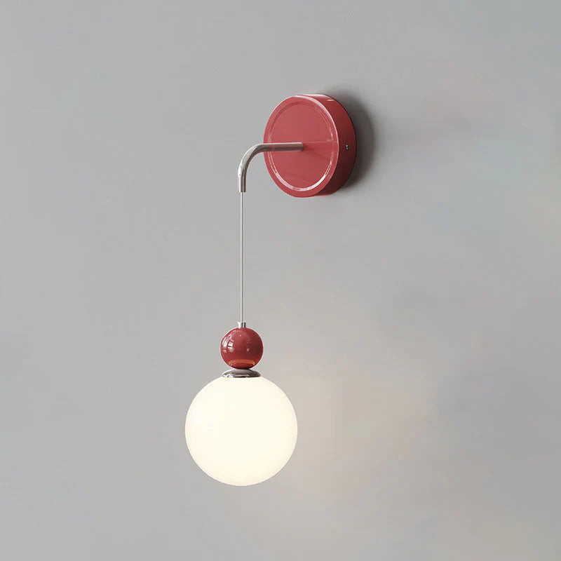 Valentina Modern LED Innenwandleuchte Rot Kaffee Glas Schlafzimmer