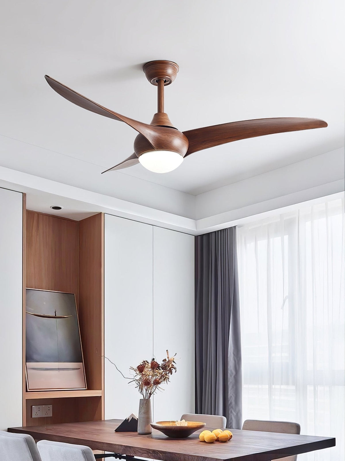Selerena Deckenventilator mit Beleuchtung in natürlicher Tradition