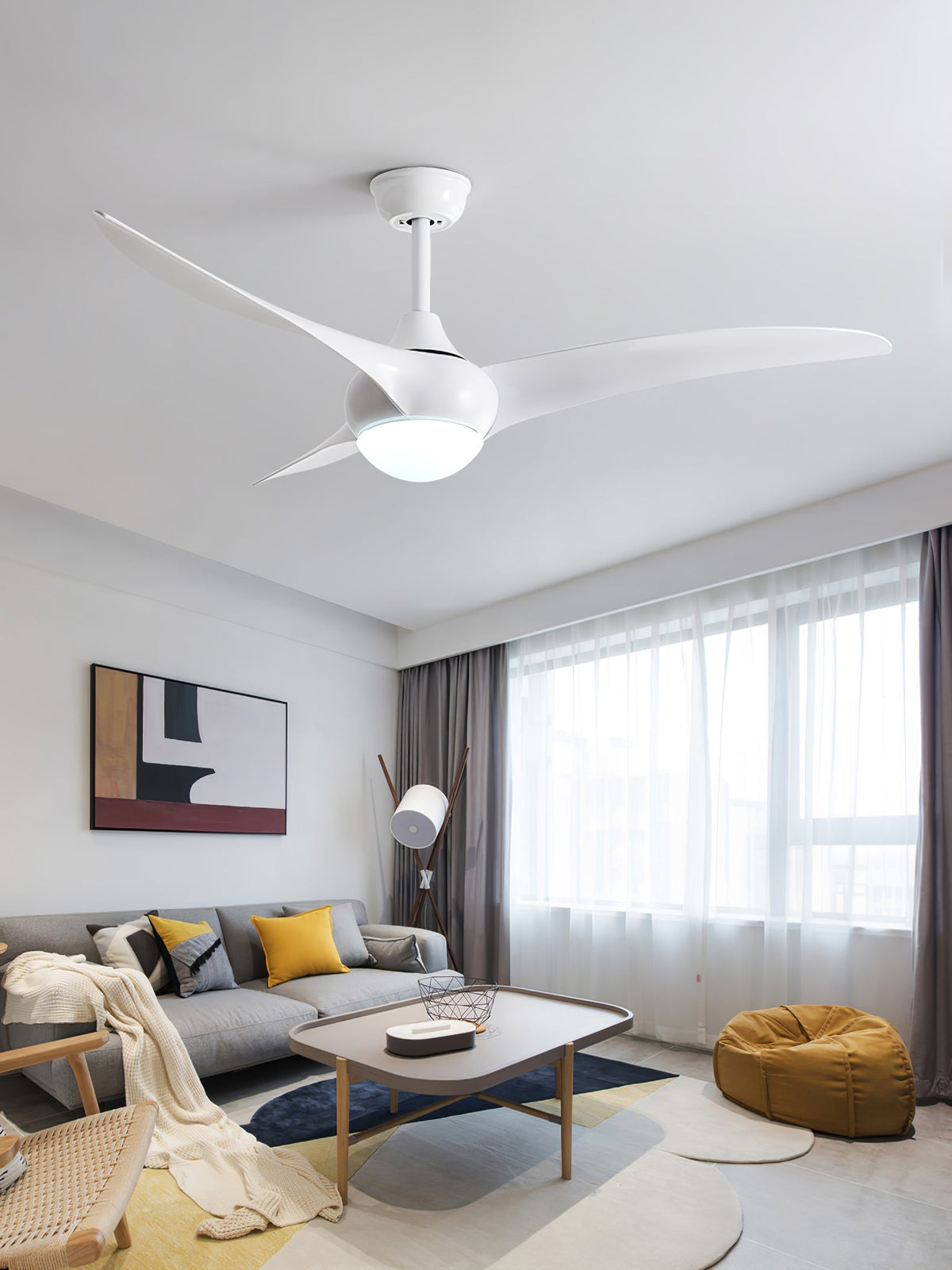 Selerena Deckenventilator mit Beleuchtung in natürlicher Tradition