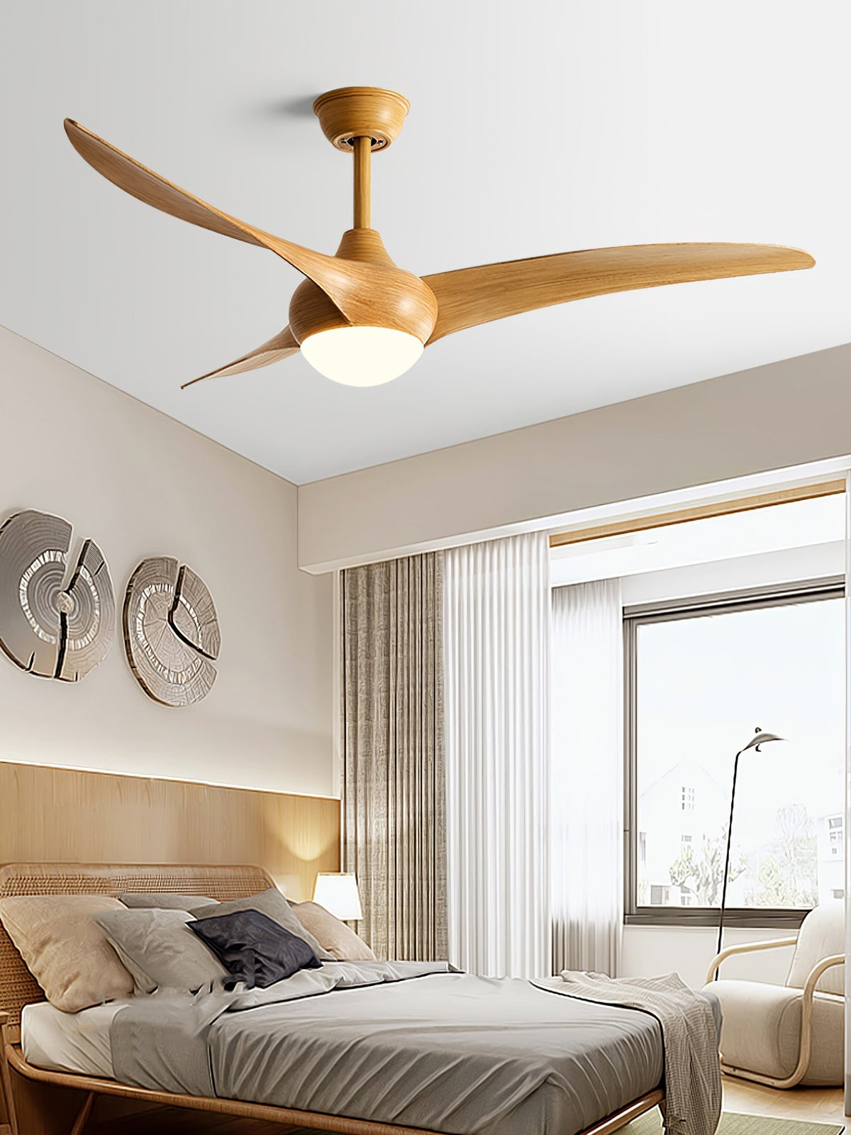 Selerena Deckenventilator mit Beleuchtung in natürlicher Tradition
