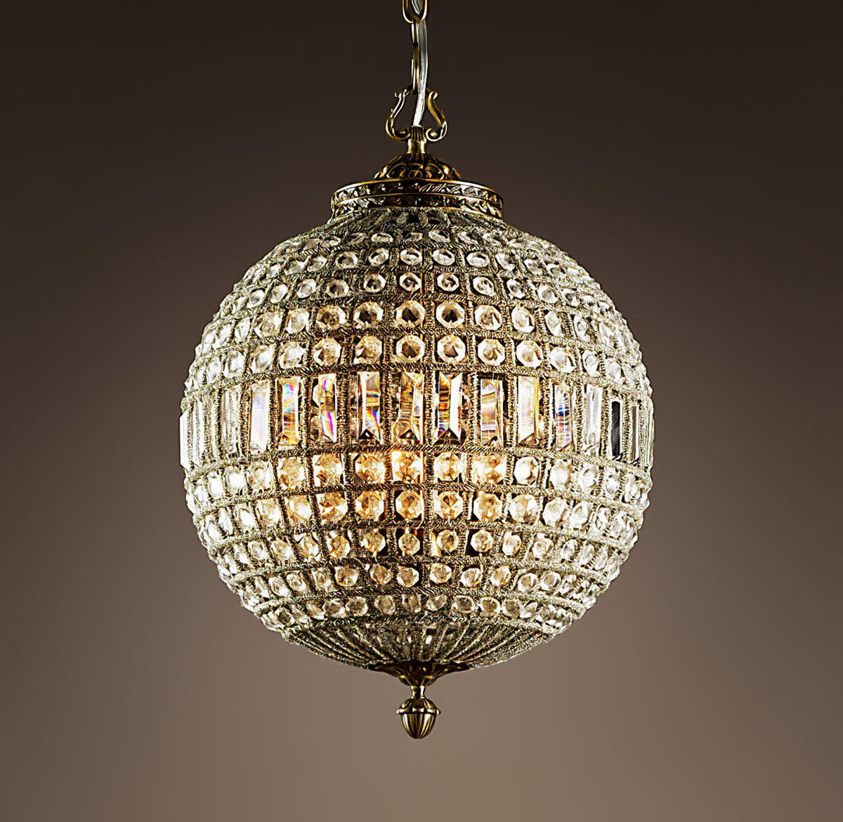 Elyinissa Kronleuchter Gold Kugel Kristall Vintage