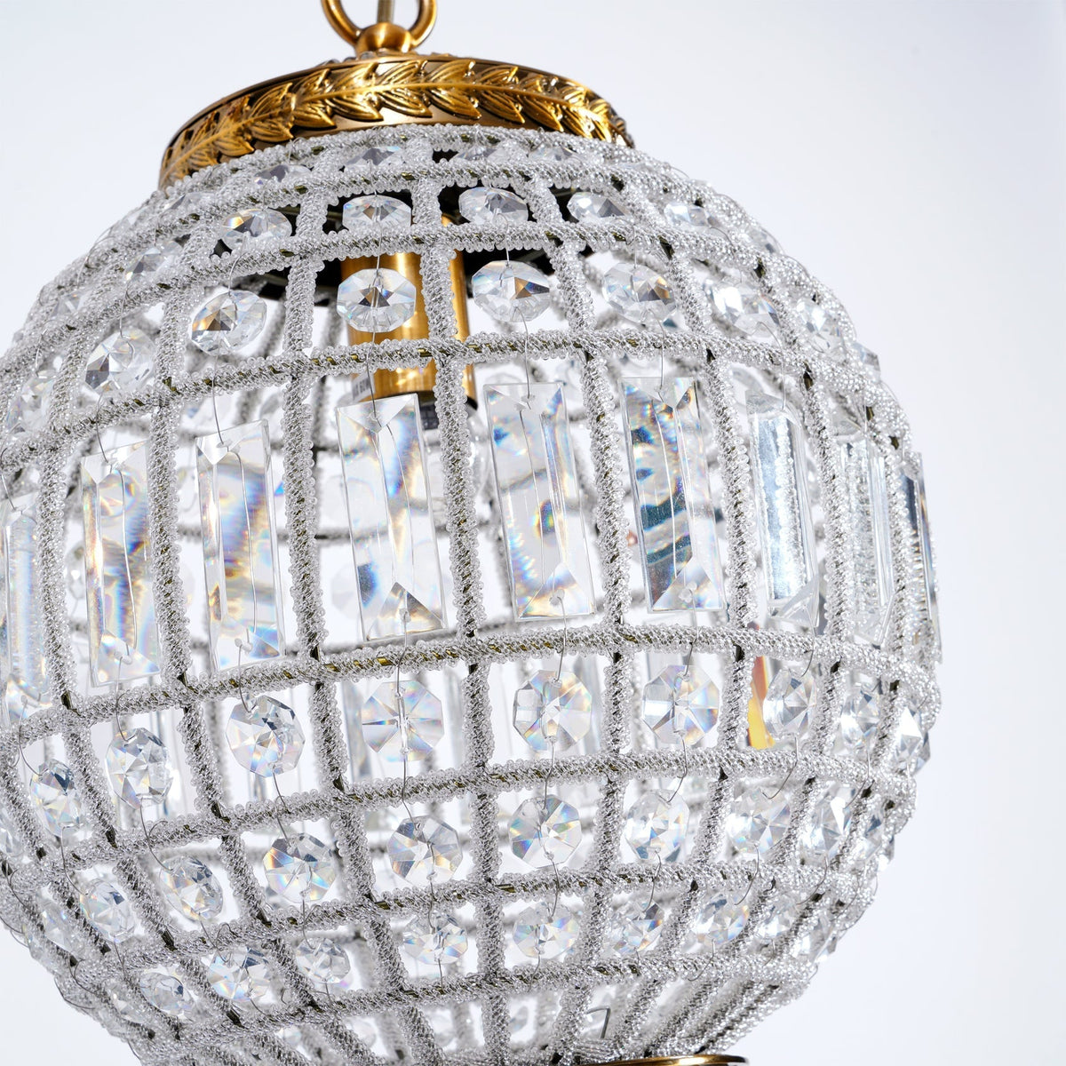 Elyinissa Kronleuchter Gold Kugel Kristall Vintage