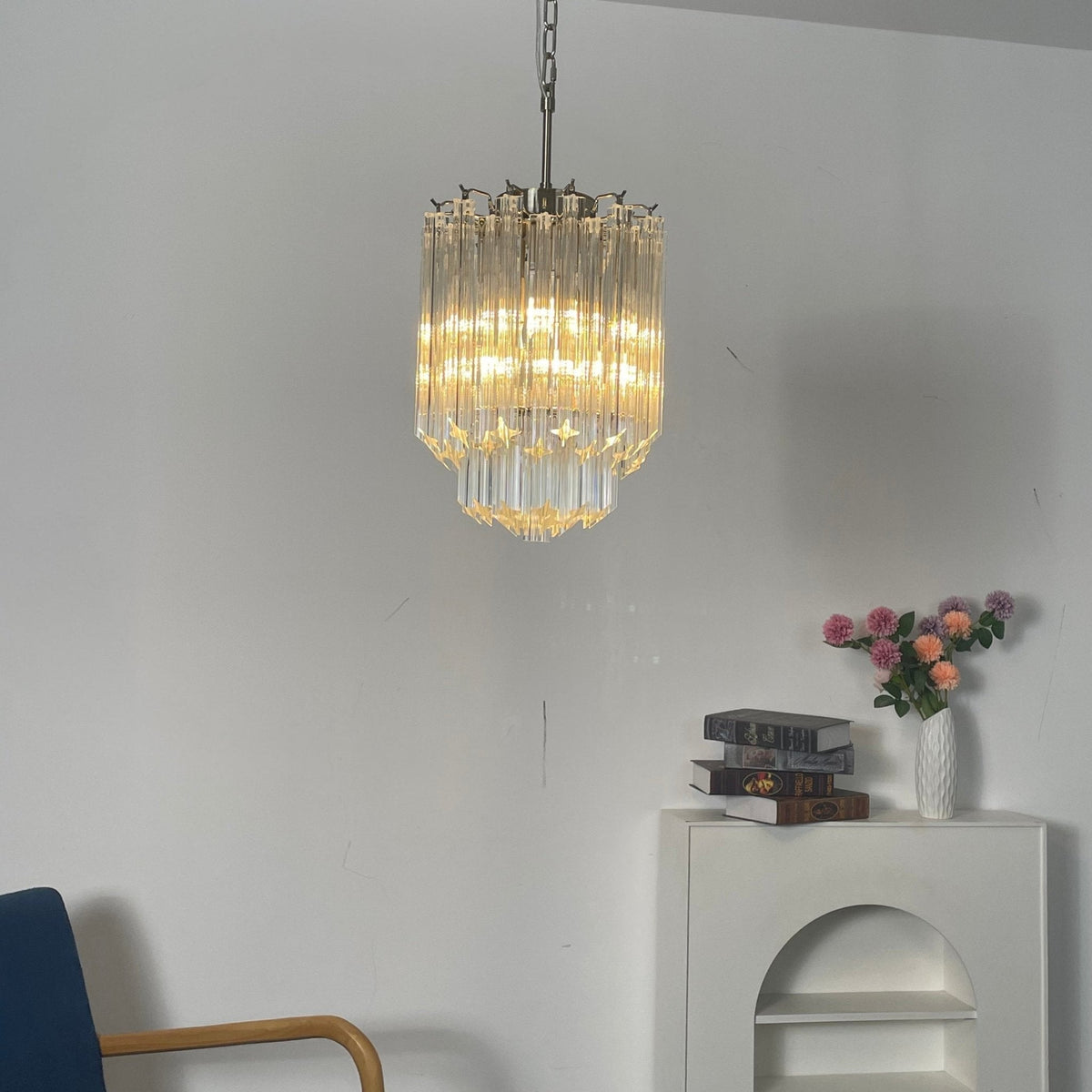 Luph Kronleuchter aus transparentem Murano-Glas mit Prismeneffekt