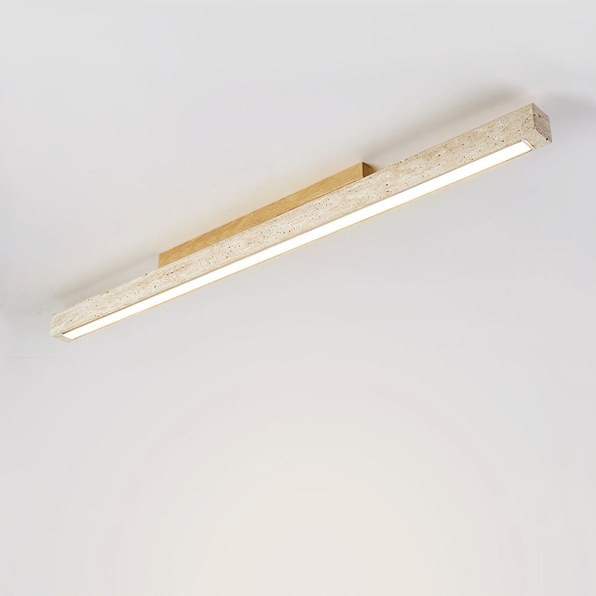 Valinian Minimalistische Deckenleuchte aus Travertin in linearer Form