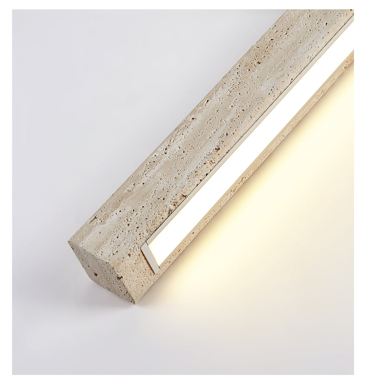 Valinian Minimalistische Deckenleuchte aus Travertin in linearer Form