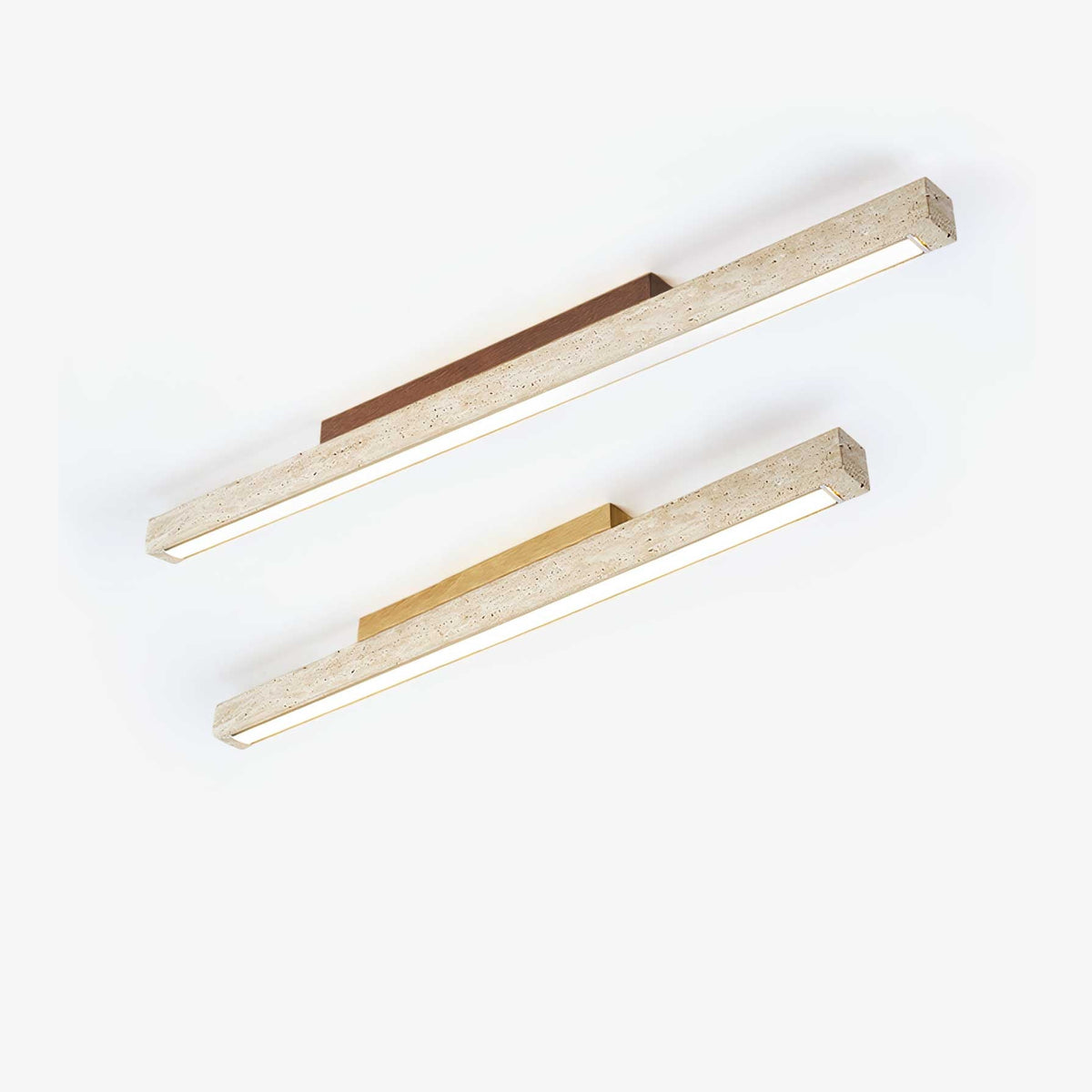 Valinian Minimalistische Deckenleuchte aus Travertin in linearer Form