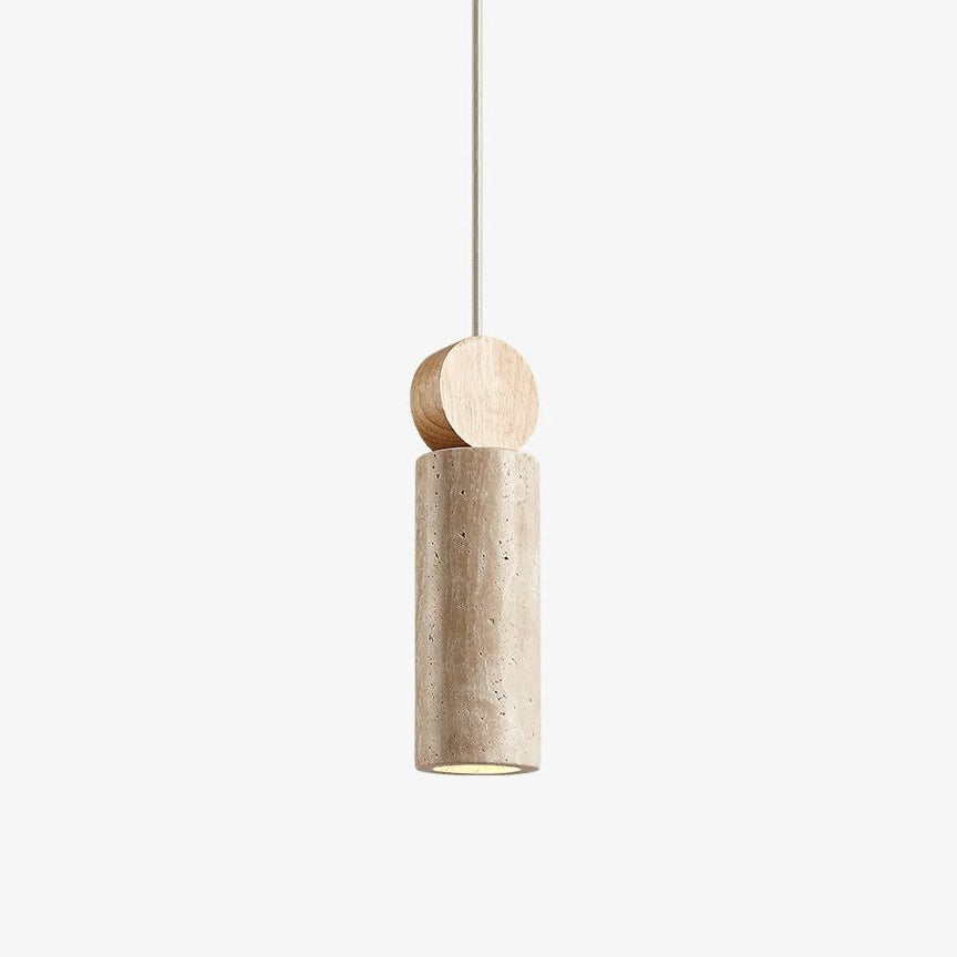 Ashton Travertine Zylinder-Pendelleuchte