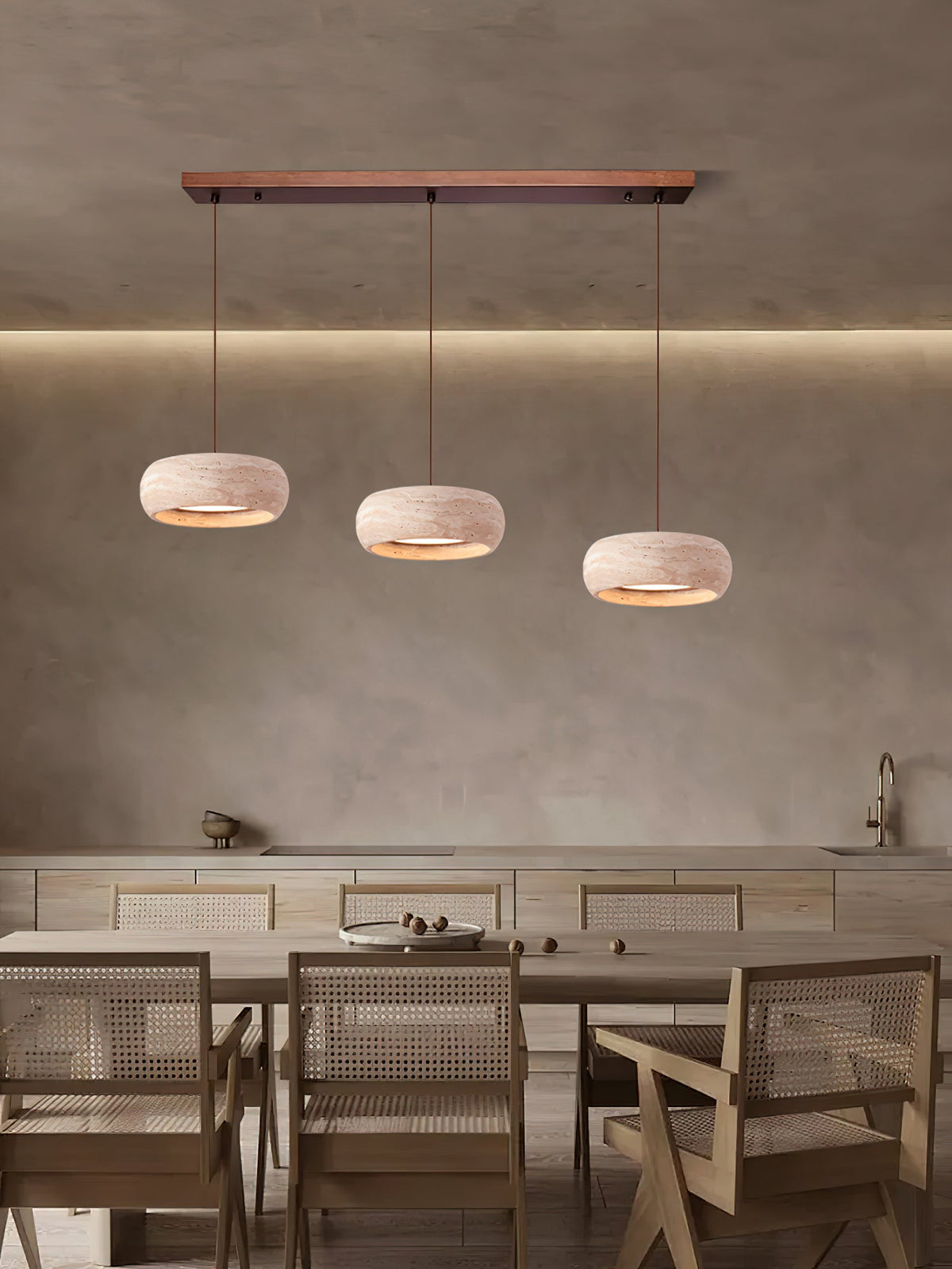 Soruena Pendelleuchte Beige Ringform Minimalistisch Wohnzimmer | Cielum