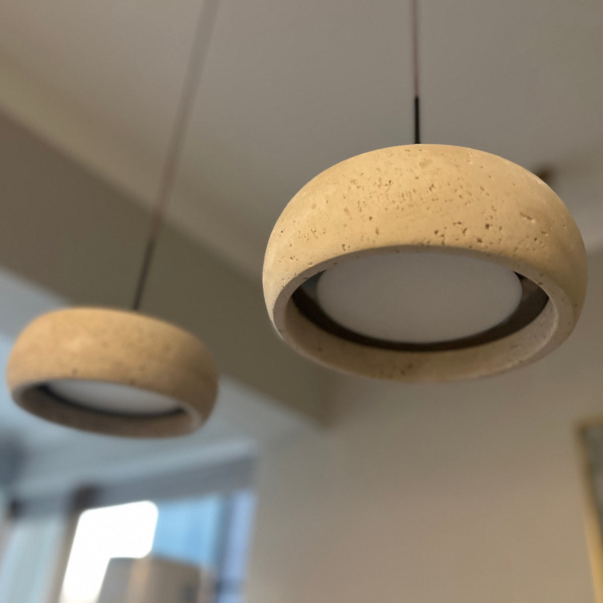 Soruena Pendelleuchte Beige Ringform Minimalistisch Wohnzimmer | Cielum