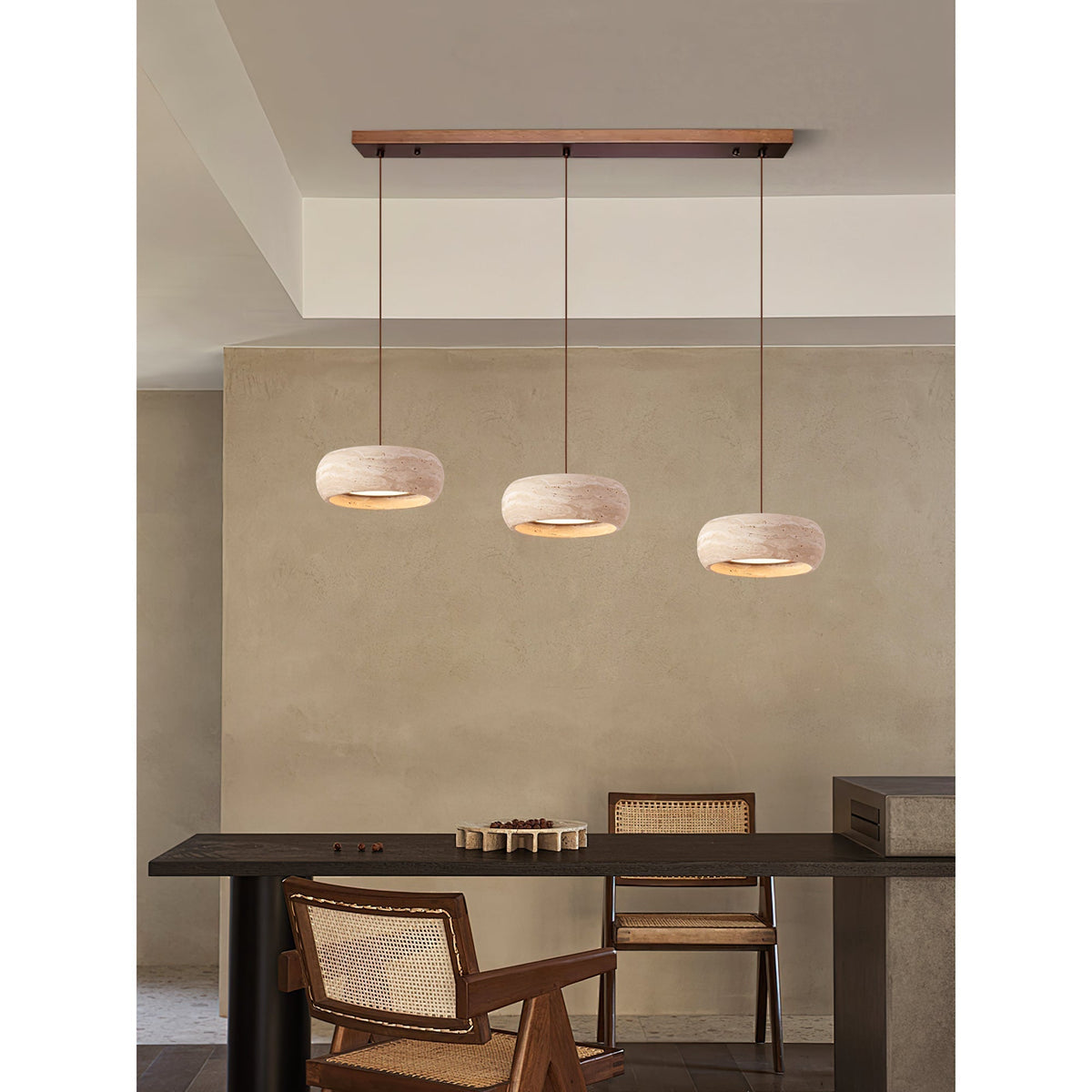 Soruena Pendelleuchte Beige Ringform Minimalistisch Wohnzimmer | Cielum