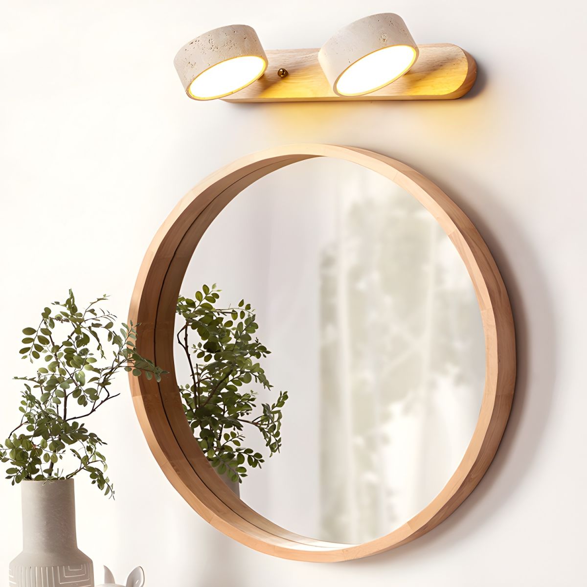 Voloreth Minimalistische Wandleuchte aus Travertin